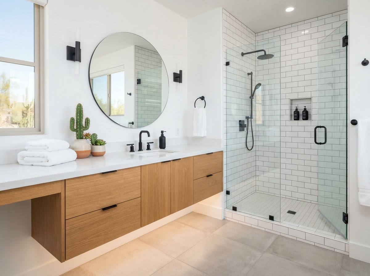 Sparkling clean bathroom after a deep clean
