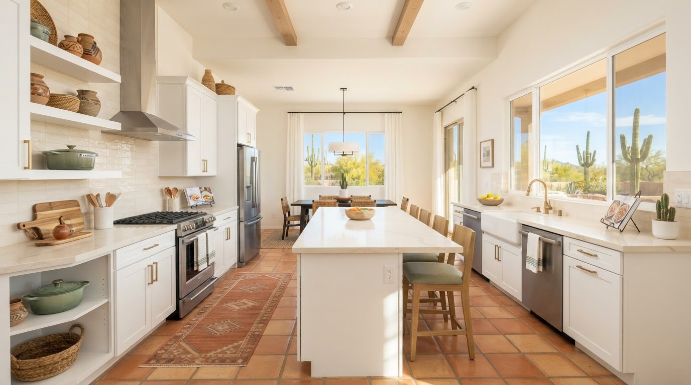 Immaculate kitchen in a Phoenix home cleaned by Deep Clean Cleaners